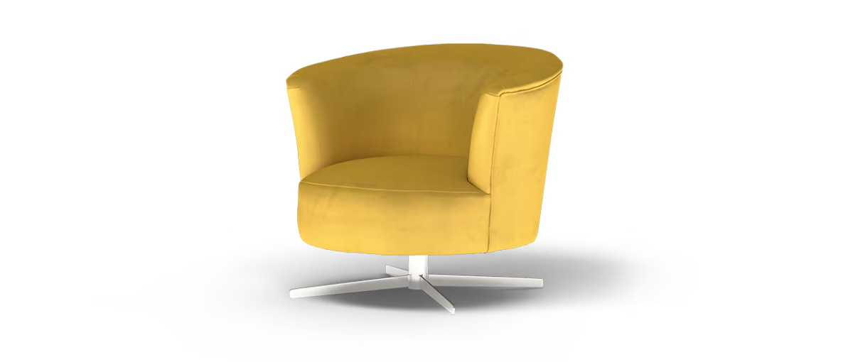 Sofology Islington Fabric Swivel Chair in Sleek Mustard