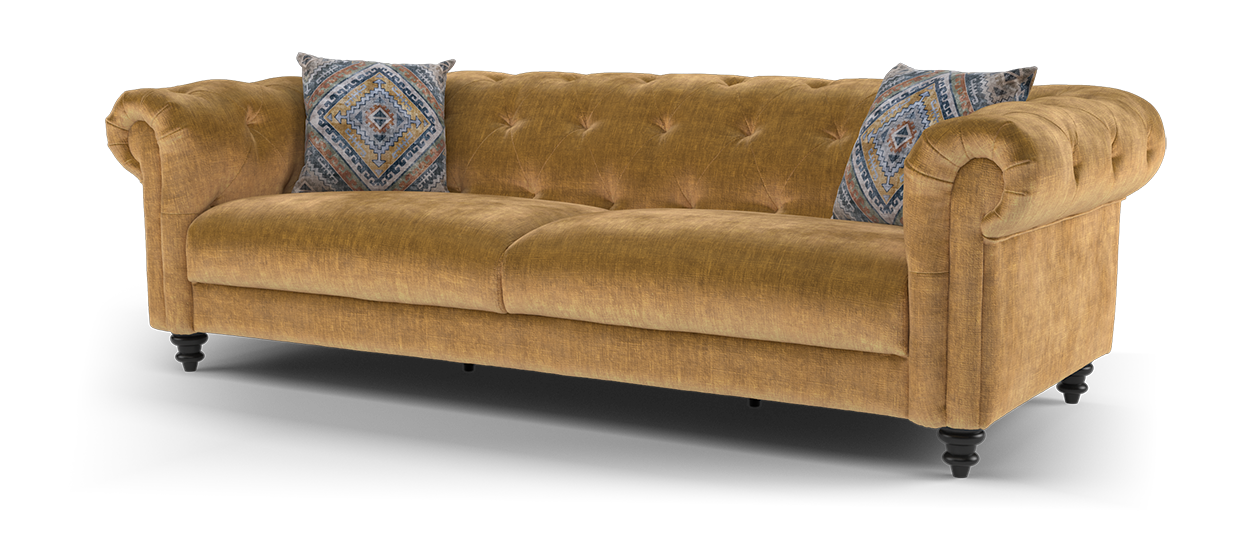 Sofology Kensington Fabric 4 Seater in  Gold Mix
