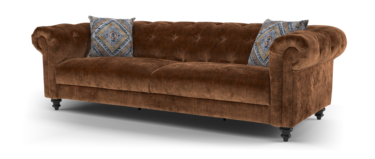 Sofology Kensington Fabric 4 Seater in  Rust Mix