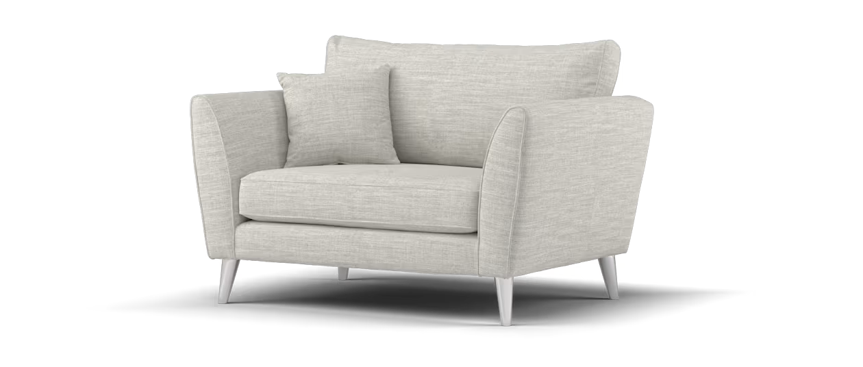 Sofology Keswick Fabric Loveseat Chair in Capital Ecru