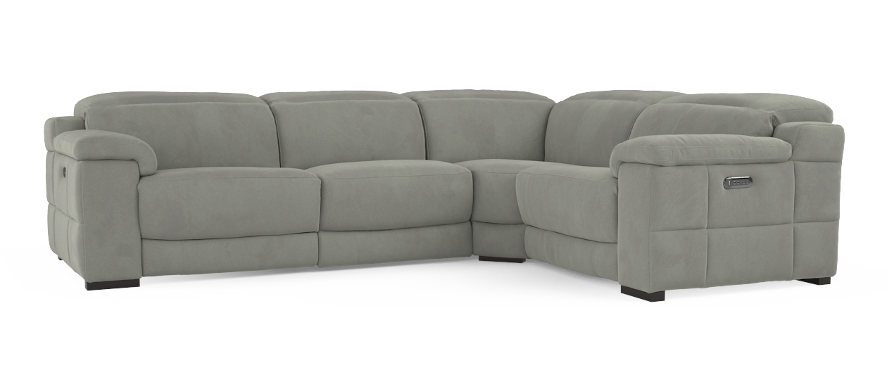 Sofology Laurence Fabric 3 Corner 1 Power Recliner/Headrest in Lifestyle Textured Charcoal