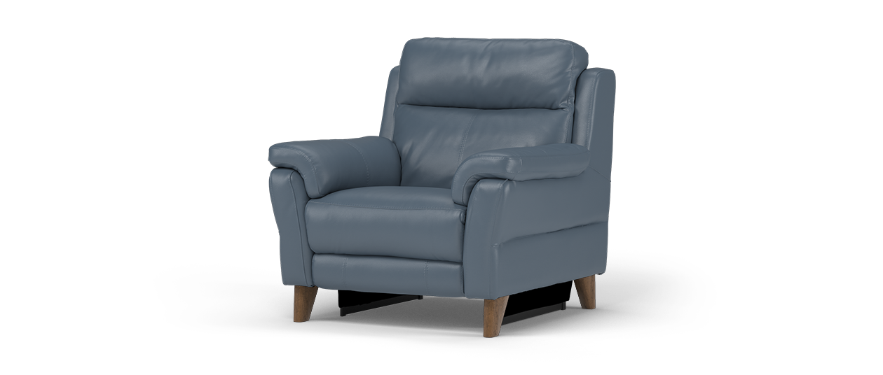 Lucca - Leather Chair - Sheen Leather - Smoke Blue