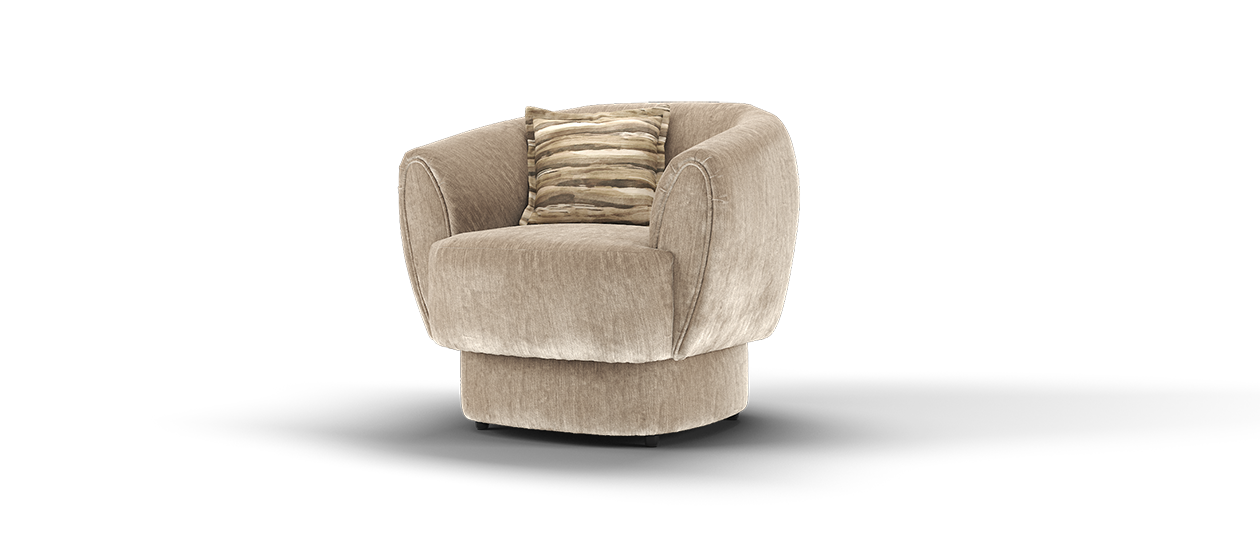 Sofology Lustre Fabric Accent Swivel Chair in Fawn Mix