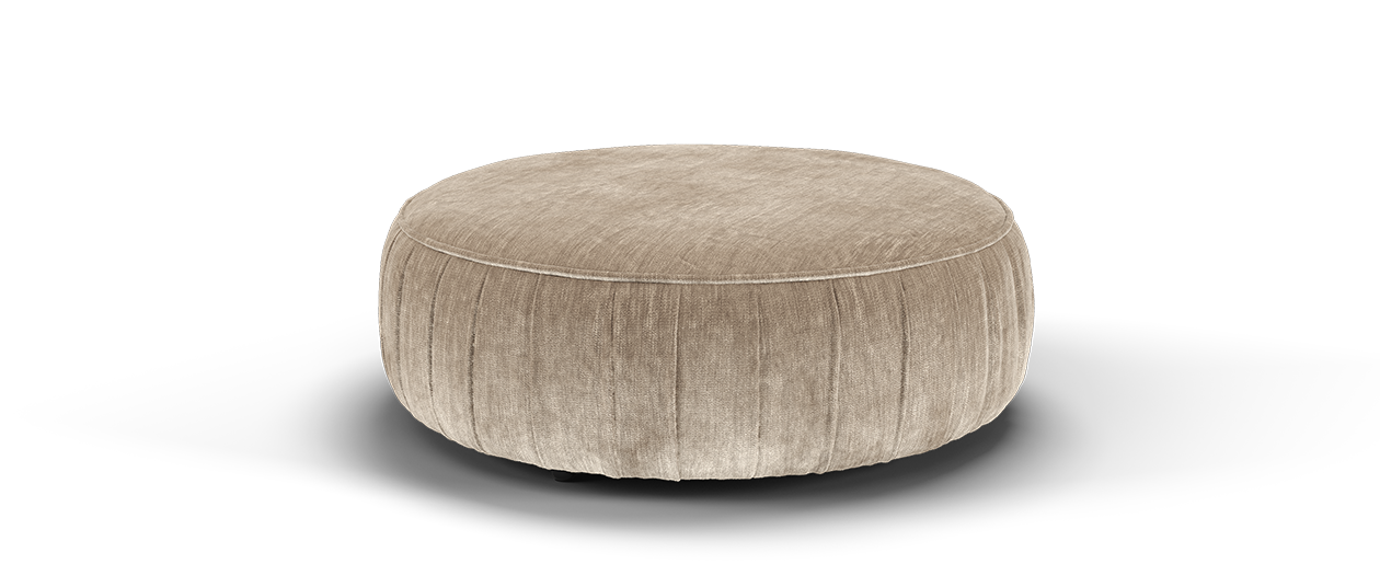 Sofology Lustre Fabric Designer Footstool in Luxury Plush Chenille Fawn