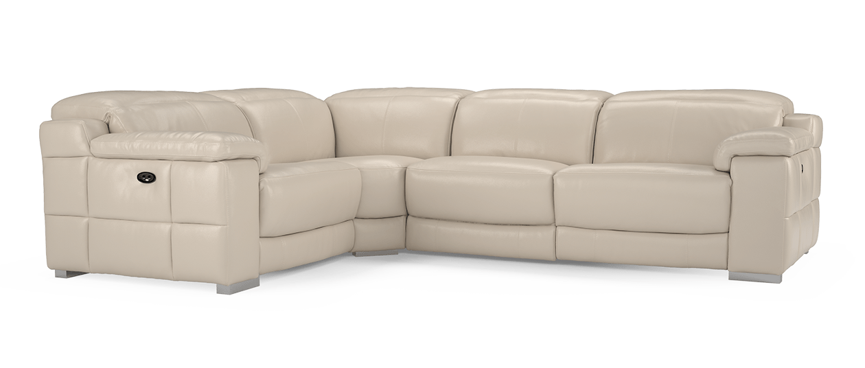 Sofology Laurence Leather Recliner 1 Corner 3 in  Silver