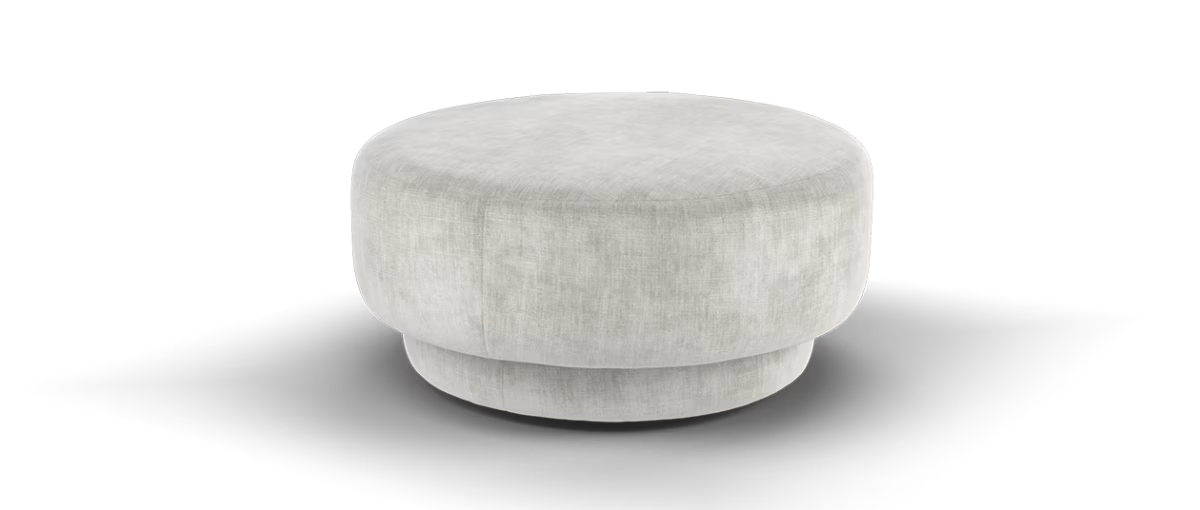 Sofology Luella Fabric Designer Small Footstool in Luxe Chenille Oyster