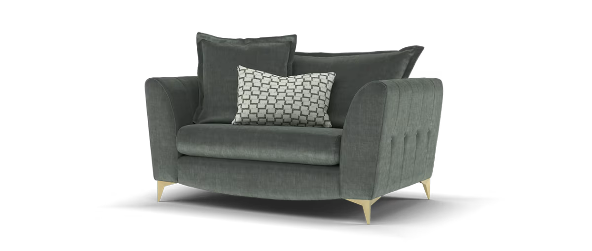 Sofology Luella Fabric Loveseat in Luxe Chenille Alpine Mix