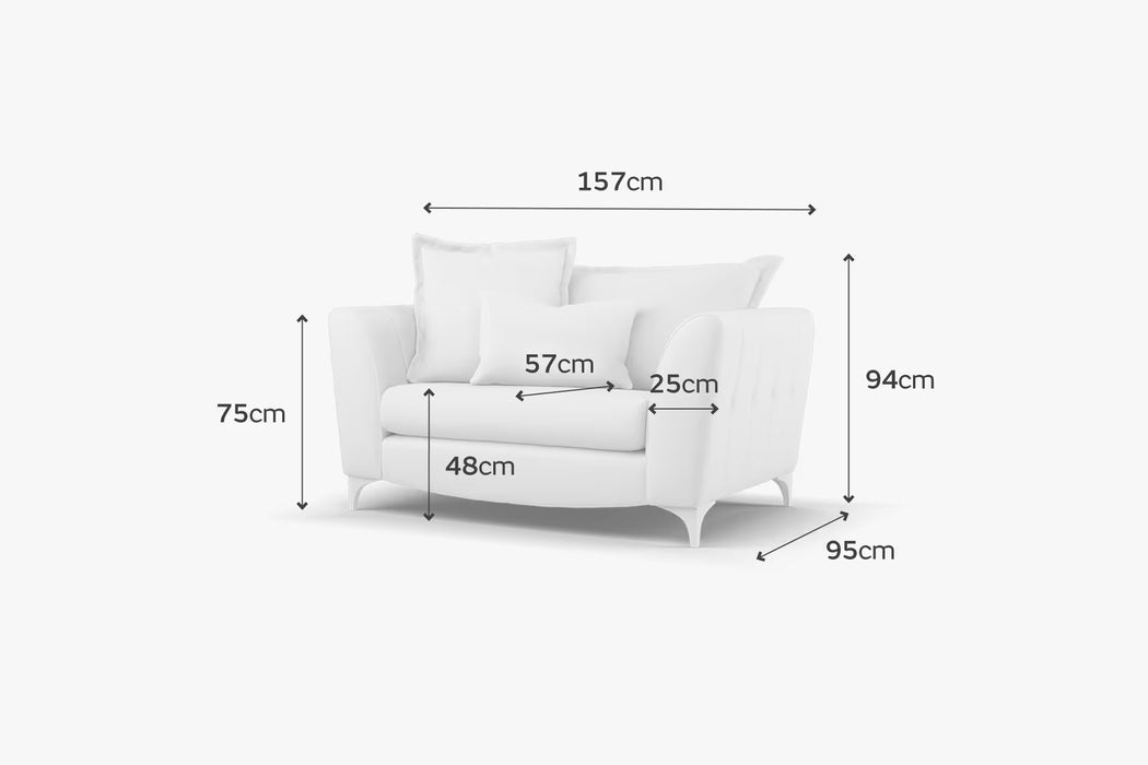 Sofology Luella Fabric Loveseat in Luxe Chenille Alpine Mix