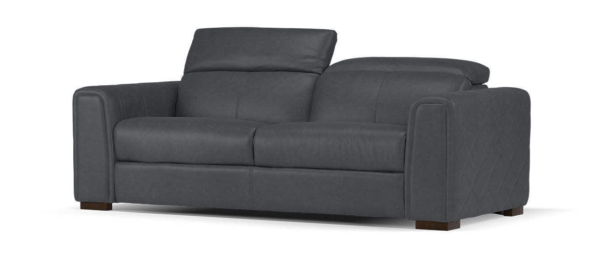 Sofology The Mason 3 Seater Leather Sofa in Relaxed Matt Charcoal