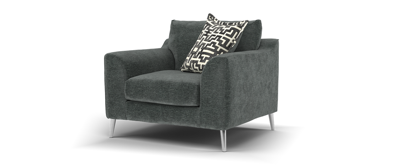 Sofology Mayfair Fabric Chair in Charcoal/Anthracite Mix