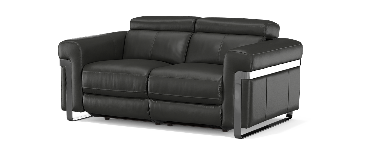 Sofology Moreno Leather 2 Seater Power Recliner in Jet Black