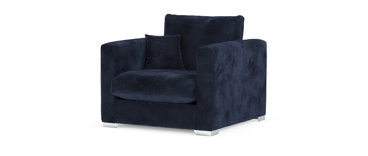 Sofology Majestica Fabric Chair in Navy All Over