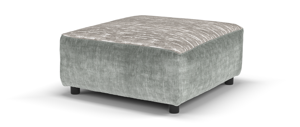 Sofology Majestica Designer Footstool in Pewter Mix