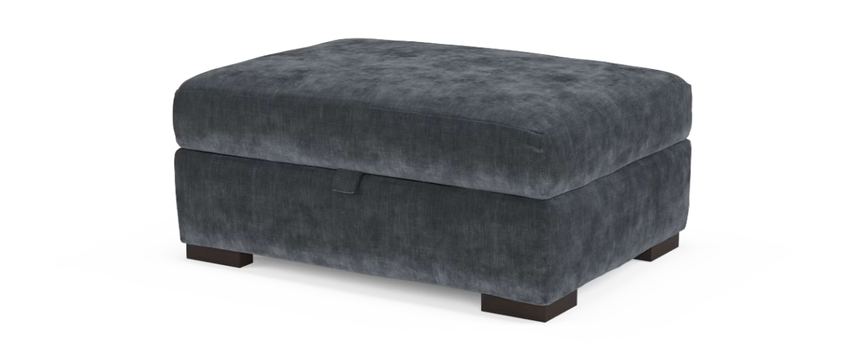 Sofology Majestica Fabric Large Storage Footstool in Luxe Chenille Charcoal