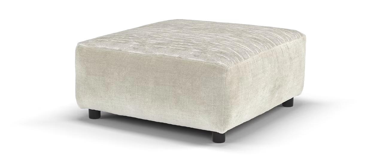 Sofology Majestica Fabric Designer Footstool in Linen All Over