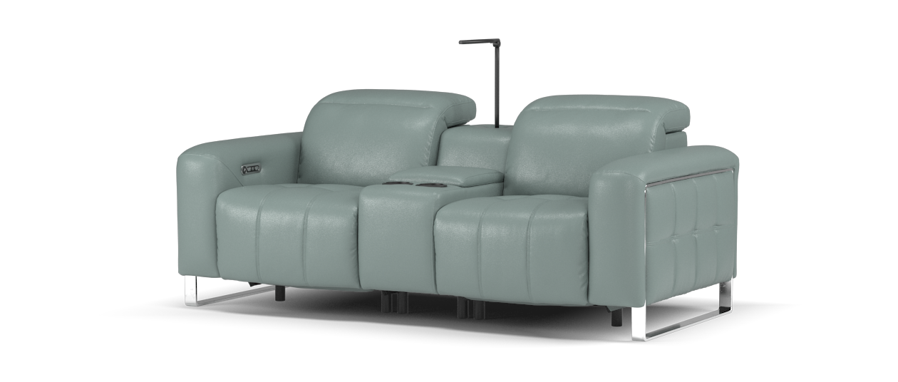 Sofology Marvella Leather Recliner 2 Seater Granite Teal