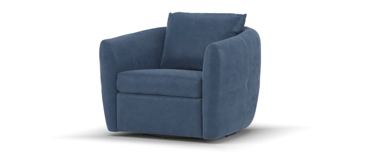 Sofology Marvella Fabric Swivel Chair in Lifestyle Flecked Navy