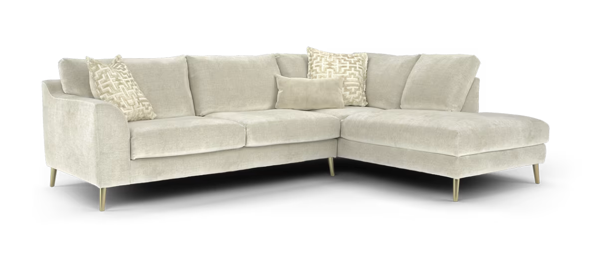 Sofology Mayfair Fabric 3 Corner 1 Chaise in Soft Chenille Linen/Pearl Mix