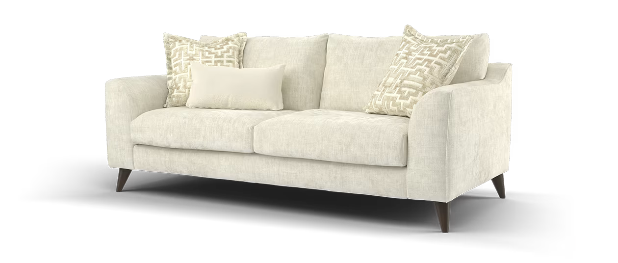 Sofology Mayfair Fabric 3 Seater Foam Seats in Luxury Chenille Mist/Pearl Mix