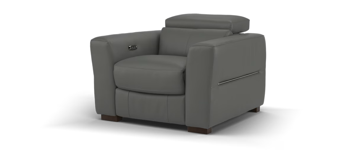 Sofology Metropolitan Chair Power Recliner in Trusty Matt Plus Charcoal