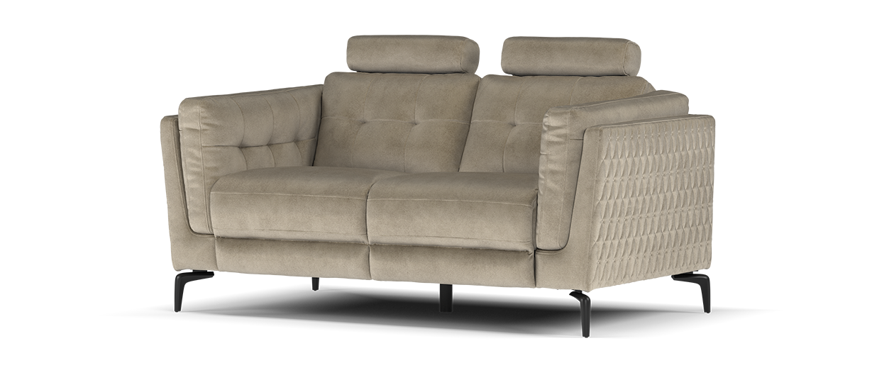 Sofology Muse Fabric 2 Seater Power Recliner Supportive Headrests in Lifestyle Plush Nutmeg