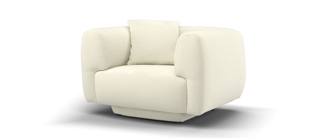 Sofology Nuvole Fabric Chair in Casual Chenille Ivory