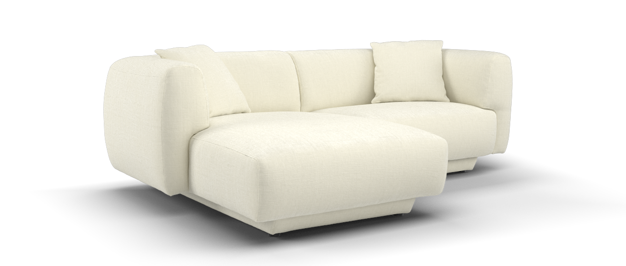 Sofology Nuvole Fabric Chaise 3 in Ivory