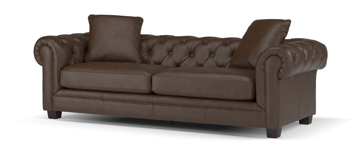 Sofology Oxford Leather 3 Seater in Chocolate