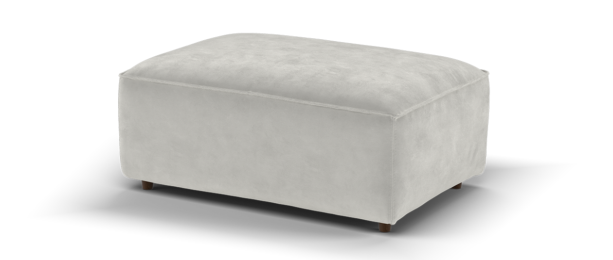 Sofology Palazzo Fabric Footstool in Light Grey