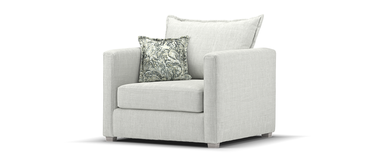 Sofology Piazza Fabric Chair in Silver/Rico Grey Mix