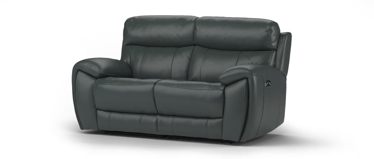 Sofology Radleigh Leather Power 2 seater in Green