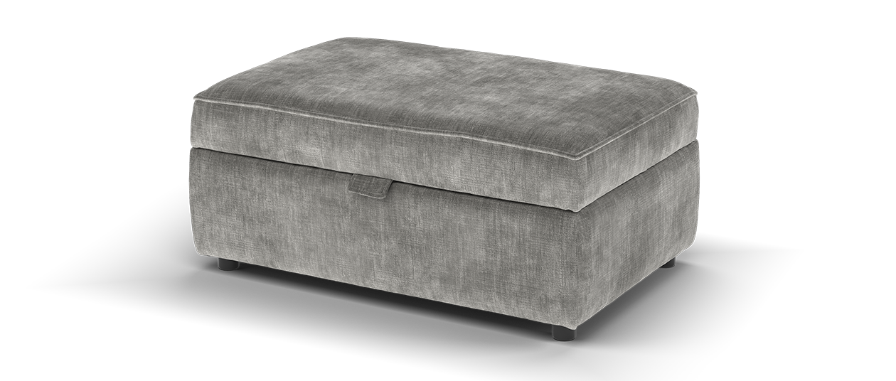 Sofology Reign Fabric Storage Footstool in Luxury Chenille Grey