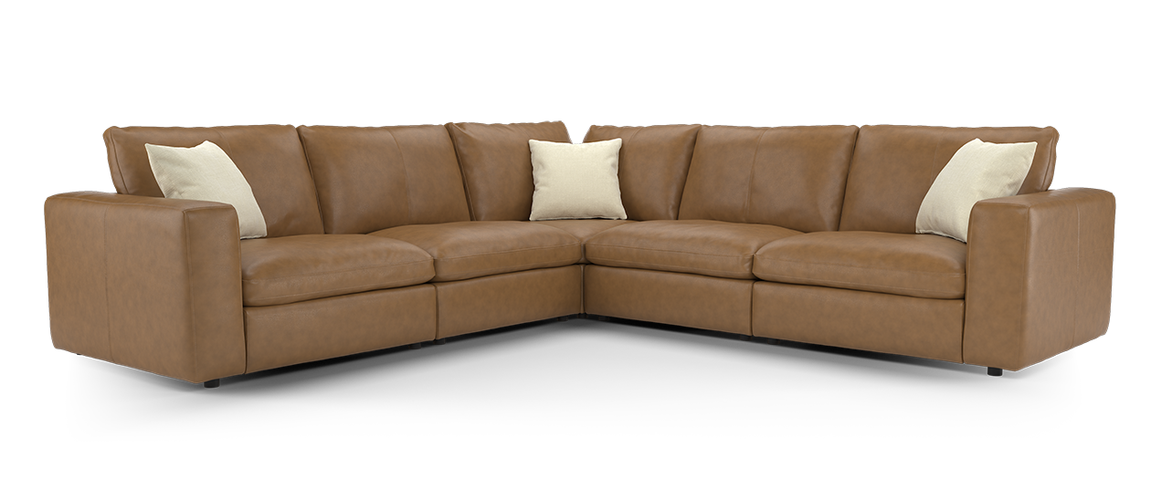 Sofology Retreat Leather 3 Corner 3 in Tan Mix