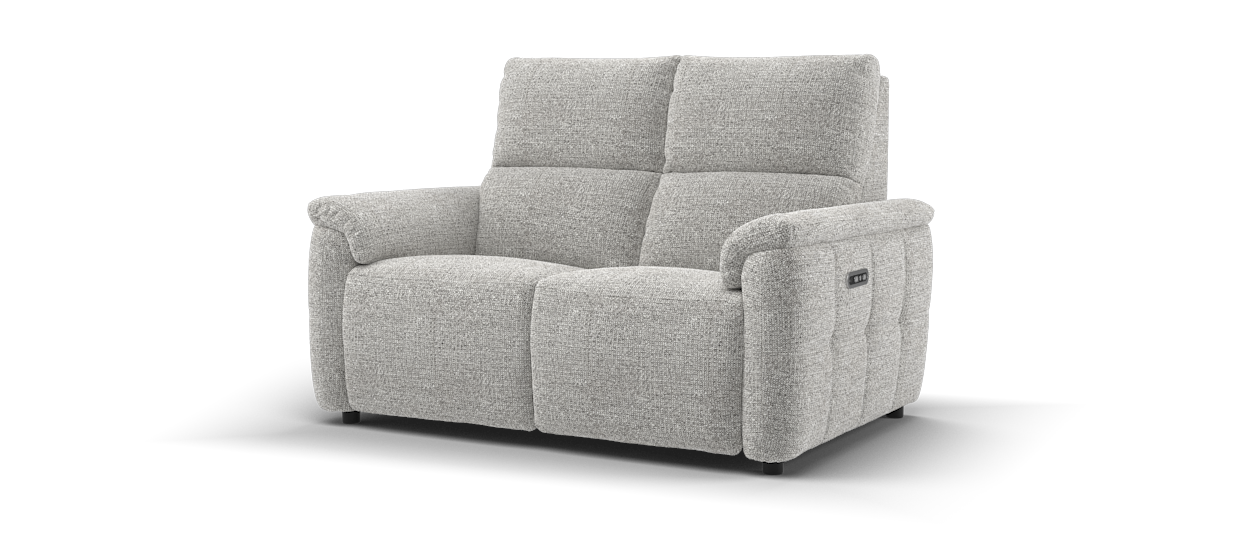 Sofology Ripley Fabric 2 Seater Power Recliner/Headrest in Woven Textured Mocha
