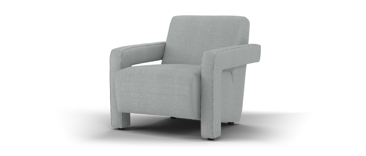 Sofology Russo Fabric Accent Chair in Russo Lustre Weave Contrast Piping Zinc Mix