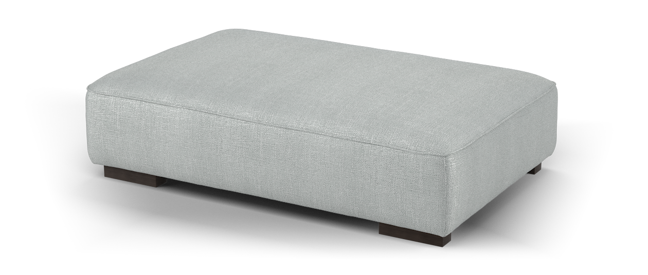 Sofology Russo Fabric Designer Footstool in Lustre Weave Zinc