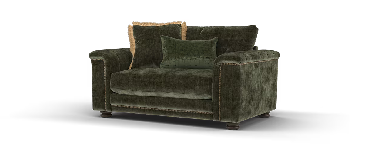 Sofology Regency Loveseat Chair in Luxe Chenille Olive Mix