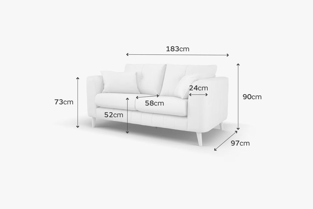Sofology Remy Fabric 2 Seater in Super Matt Velvet Caramel Mix With Caramel Piping