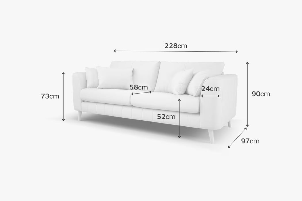 Sofology Remy Fabric 4 Seater in Super Matt Velvet Caramel Mix With Natural Contrast Piping