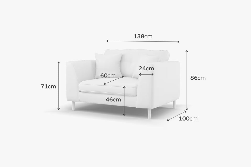 Sofology Roscoe Fabric Loveseat in Linen Look Chenille Stone Mix