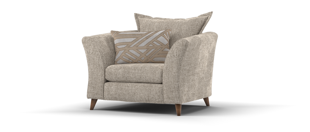 Sofology Scintillate Fabric Chair in Basketweave Chenille Stone/Natural Mix