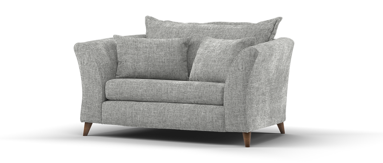 Sofology Scintillate Fabric Loveseat in Basketweave Chenille Silver