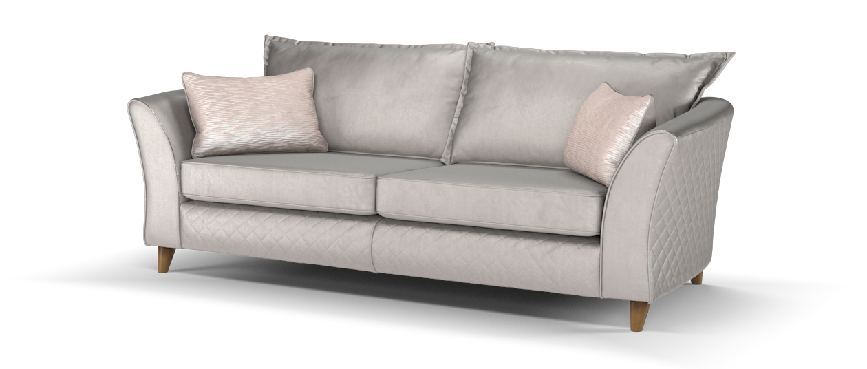 Sofology Shimmer Fabric 4 Seater Full Back in Plush Pebble Mix