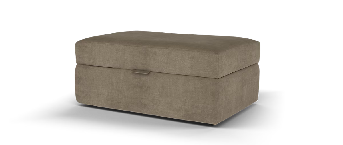 Sofology Regency Fabric Large Storage Footstool in Fine Textured Chenille Bark