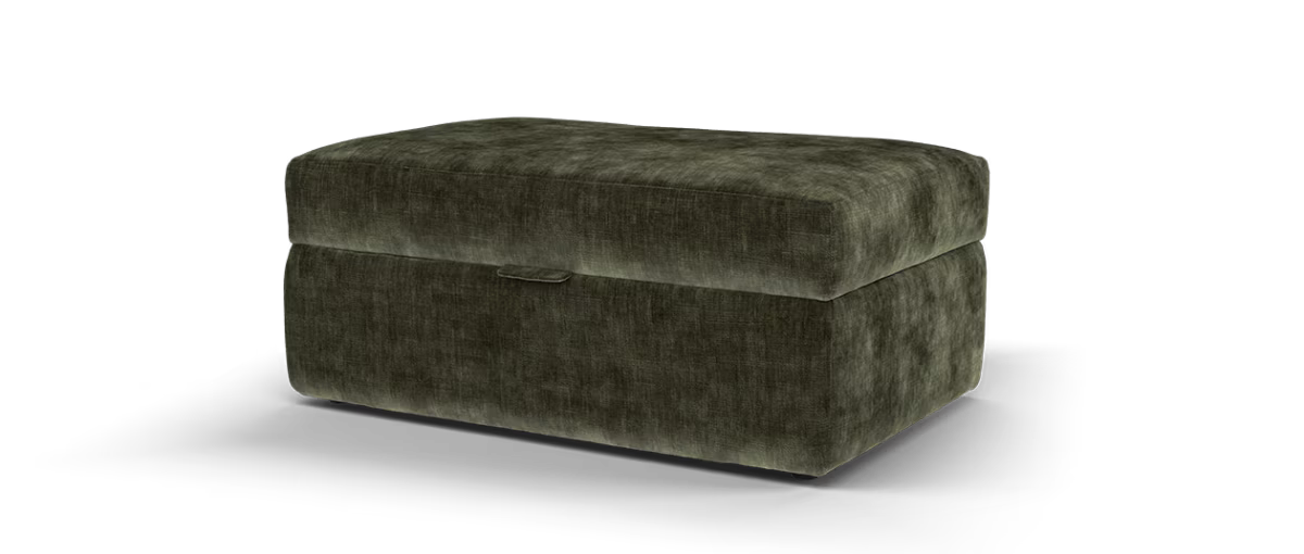 Sofology Regency Fabric Large Storage Footstool in Luxe Chenille Olive
