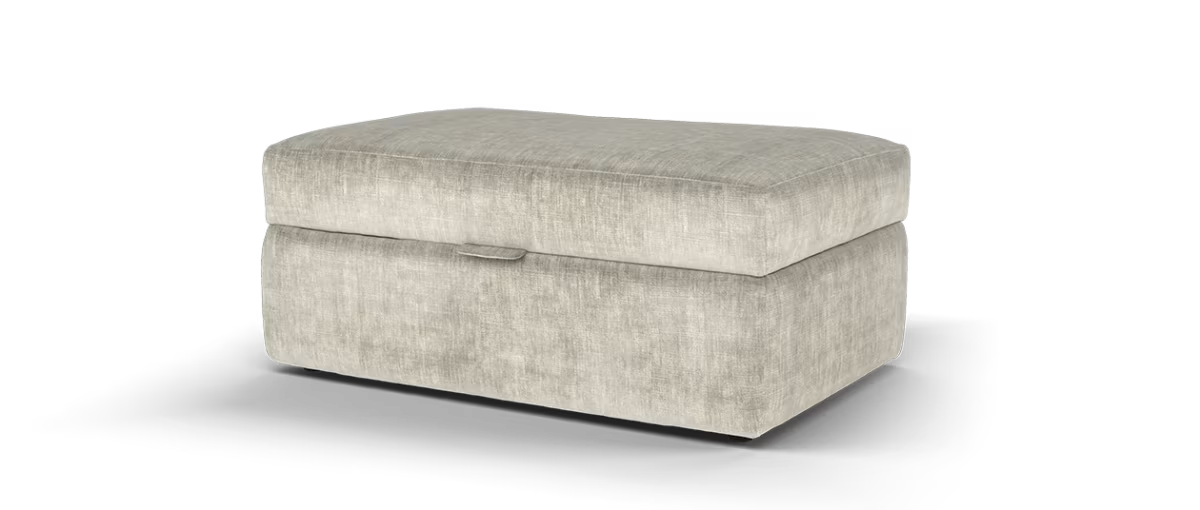 Sofology Regency Fabric Large Storage Footstool in Luxe Chenille Stone
