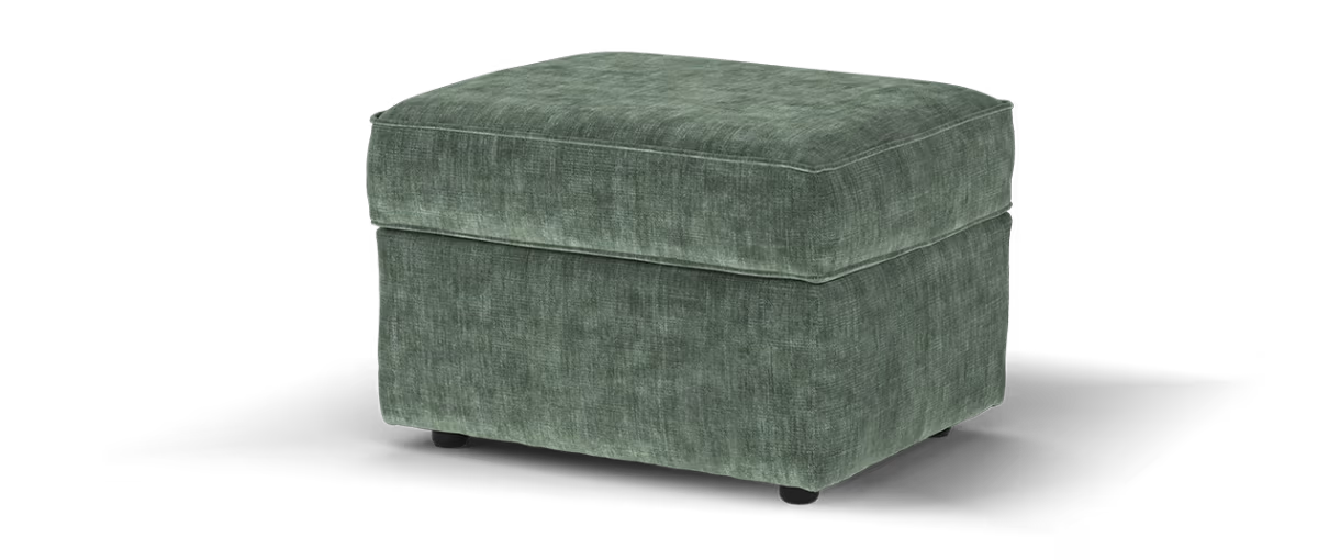 Sofology Georgio Fabric Storage Footstool with Extra Flex Interior in Luxe Chenille Alpine Green