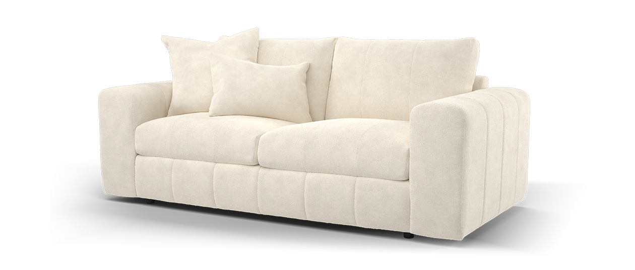 Sofology Soho Fabric 3 Seater No Trim in Micro Boucle Natural