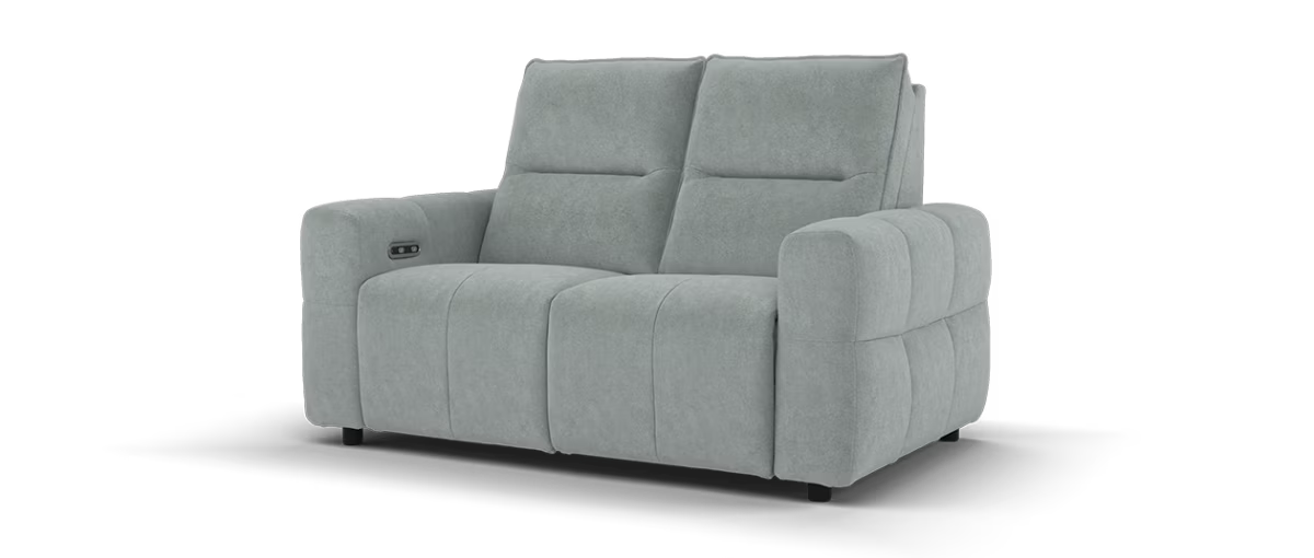 Sofology Sanctuary Fabric 2 Seater Power Recliner in Soft Sherpa Seafoam