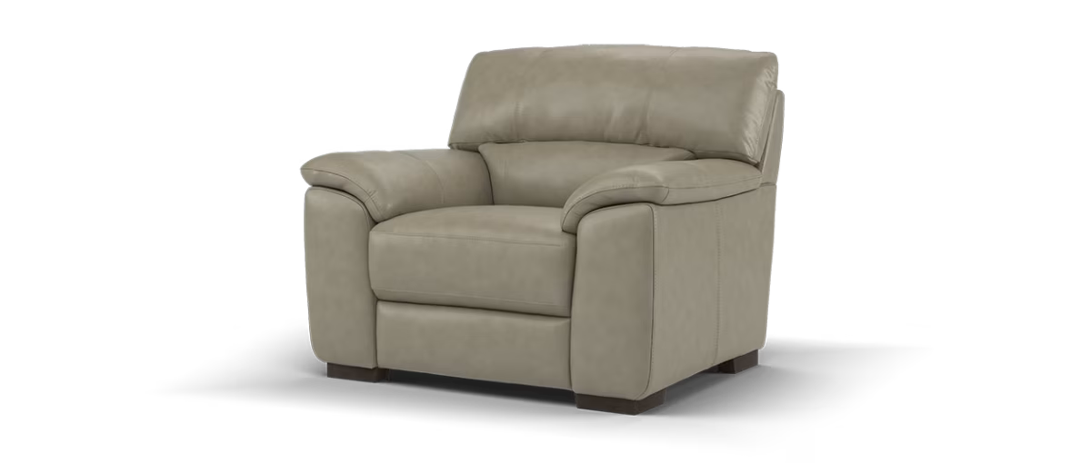 Sofology Santina Leather Chair in Relaxed Soft Stone